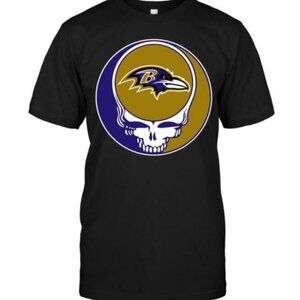 NFL Baltimore Ravens Grateful Dead Football Fan Graphic T-Shirt Collector Shirt